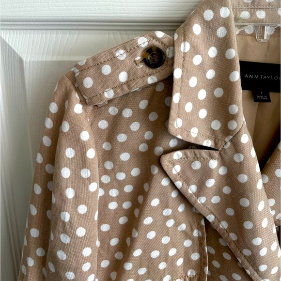 ANN TAYLOR  POLKA DOT SWING DESIGN JACKET TWO POCKET DOUBLE BREASTED SZ S - Picture 8 of 11